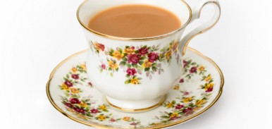 English tea in a bone china cup