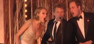 Taylor Swift, Bon Jovi, and Prince William sing 'Living On A Prayer' at the Winter Whites Gala Taylor Swift, Bon Jovi, and Prince William sing 'Living On A Prayer' at the Winter Whites Gala